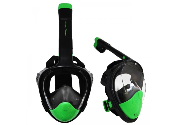 Маска для снорклінгу (плавання) SportVida SV-DN0023 Size L/XL Black/Green
