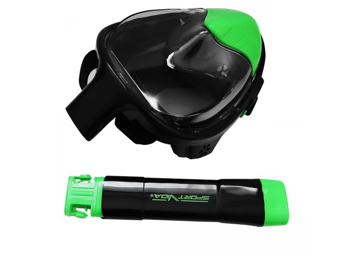 Маска для снорклінгу (плавання) SportVida SV-DN0023 Size L/XL Black/Green