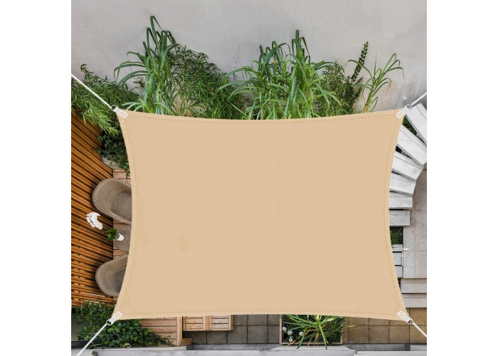 Тент-парус тіньовий для дому, саду та туризму Springos 4 x 2 м SN1038 Beige