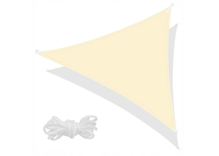 Тент-парус тіньовий для дому, саду та туризму Springos 5 x 5 x 5 м SN1013 Light Yellow
