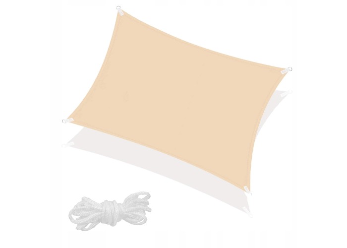 Тент-парус тіньовий для дому, саду та туризму Springos 3 x 2 м SN1042 Beige