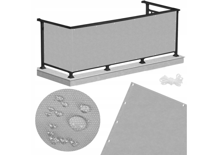 Ширма для балкона (балконна завіса) Springos 1 x 5 м BN1010 Grey