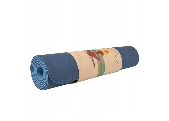 Коврик (мат) для йоги та фітнесу Springos TPE 6 мм YG0012 Blue/Sky Blue