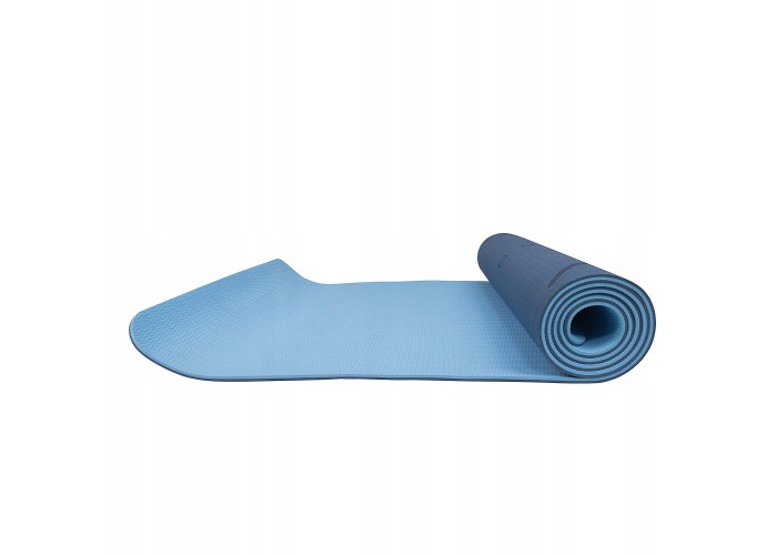 Коврик (мат) для йоги та фітнесу Springos TPE 6 мм YG0012 Blue/Sky Blue
