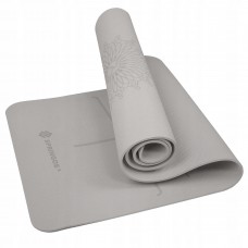 Коврик (мат) для йоги та фітнесу Springos TPE 6 мм YG0017 Grey