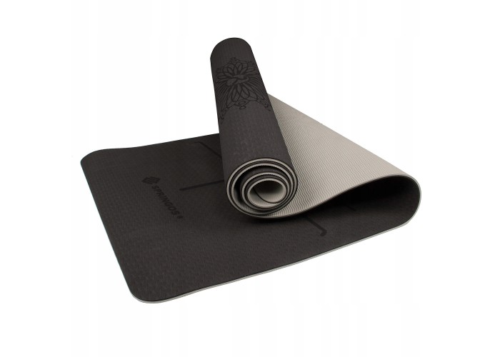Коврик (мат) для йоги та фітнесу Springos TPE 6 мм YG0013 Black/Grey