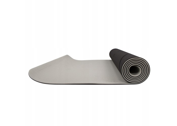 Коврик (мат) для йоги та фітнесу Springos TPE 6 мм YG0013 Black/Grey