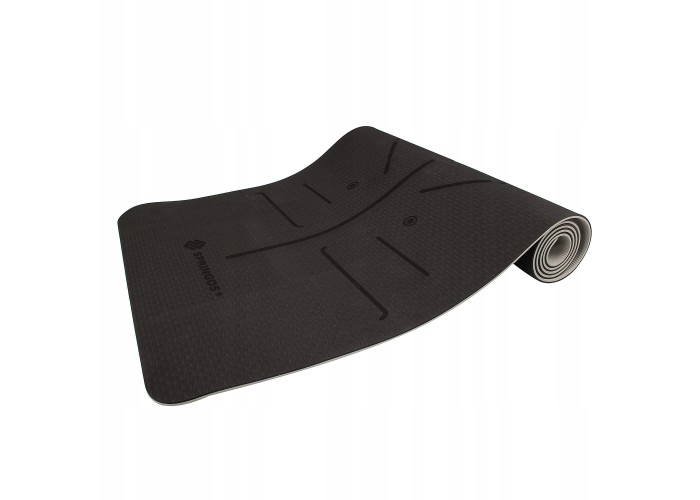Коврик (мат) для йоги та фітнесу Springos TPE 6 мм YG0013 Black/Grey