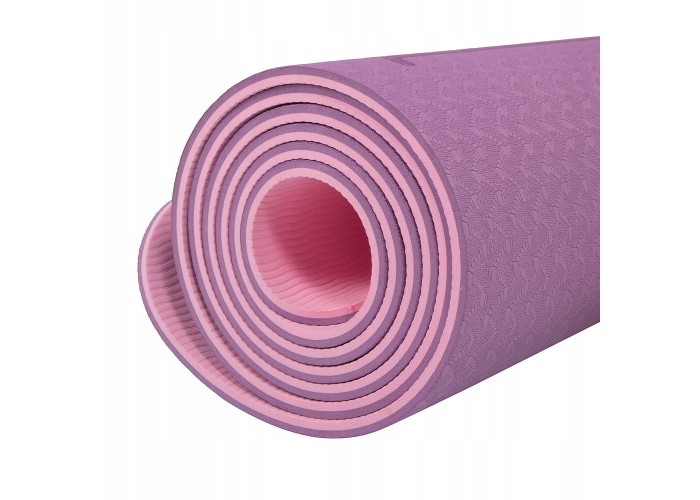 Коврик (мат) для йоги та фітнесу Springos TPE 6 мм YG0015 Purple/Pink