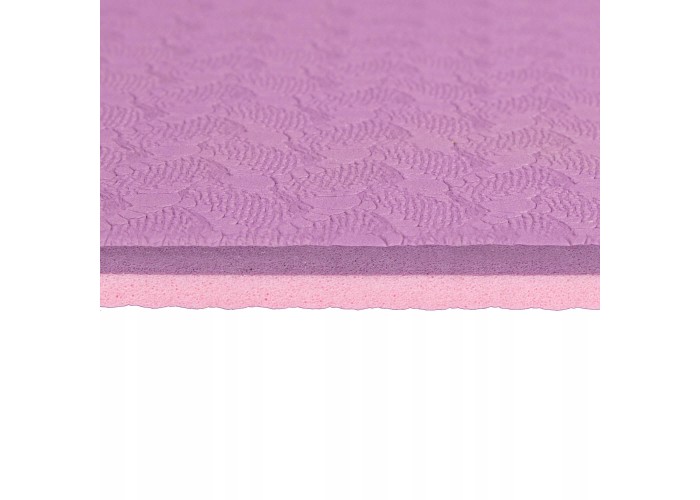 Коврик (мат) для йоги та фітнесу Springos TPE 6 мм YG0015 Purple/Pink
