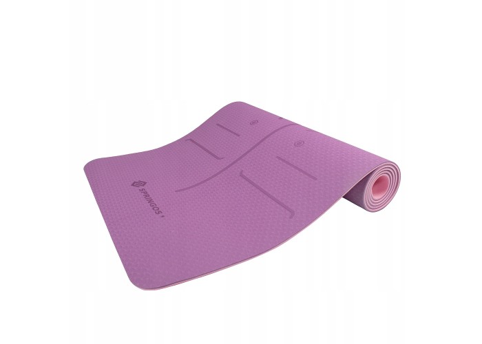Коврик (мат) для йоги та фітнесу Springos TPE 6 мм YG0015 Purple/Pink