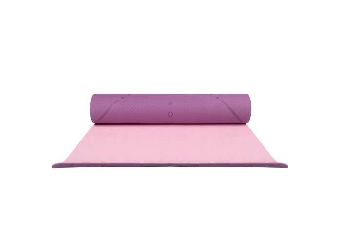 Коврик (мат) для йоги та фітнесу Springos TPE 6 мм YG0015 Purple/Pink