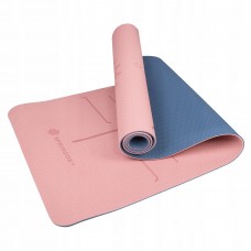 Коврик (мат) для йоги та фітнесу Springos TPE 6 мм YG0014 Pink/Blue