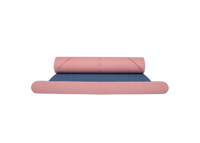 Коврик (мат) для йоги та фітнесу Springos TPE 6 мм YG0014 Pink/Blue