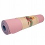 Коврик (мат) для йоги та фітнесу Springos TPE 6 мм YG0014 Pink/Blue