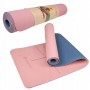 Коврик (мат) для йоги та фітнесу Springos TPE 6 мм YG0014 Pink/Blue