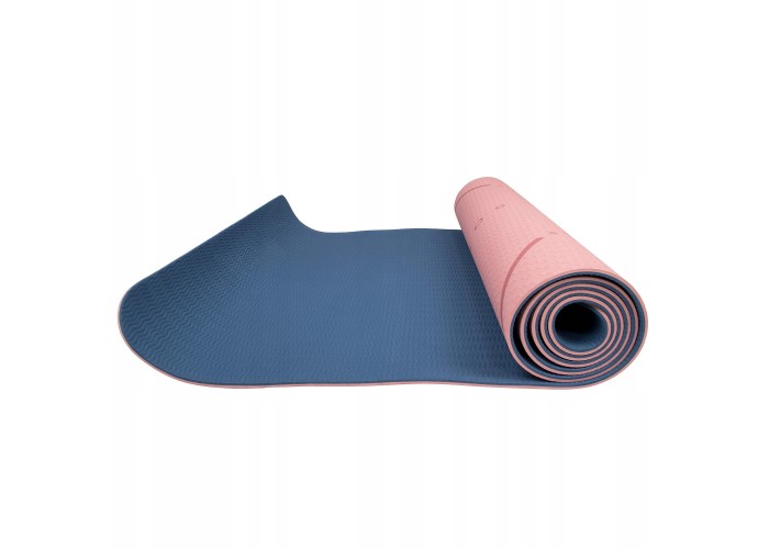 Коврик (мат) для йоги та фітнесу Springos TPE 6 мм YG0014 Pink/Blue
