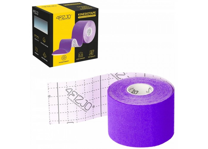 Стрічка кінезіологічна (кінезіо тейп) 4FIZJO 5 см x 5 м 4FJ0626 Violet