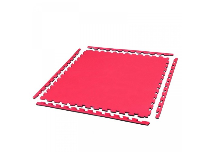 Мат-пазл (ласточкин хвіст) Springos Mat Puzzle EVA 100 x 100 x 2 cм FM0007 Black/Red