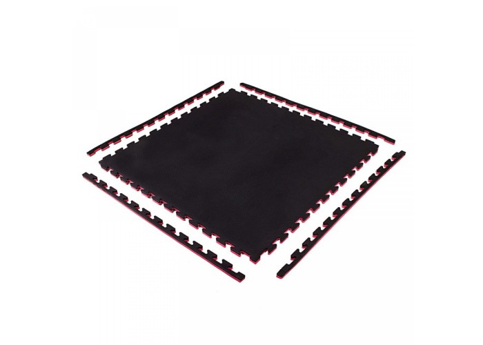 Мат-пазл (ласточкин хвіст) Springos Mat Puzzle EVA 100 x 100 x 2 cм FM0007 Black/Red