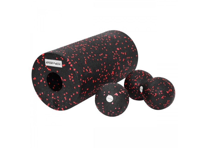 Масажний набір SportVida (Ball 08, Duoball 08 та Foam Roller 30) SV-HK0309