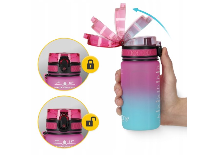 Пляшка для води спортивна 4FIZJO 500 мл 4FJ0628 Pink/Sky Blue