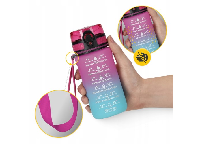 Пляшка для води спортивна 4FIZJO 500 мл 4FJ0628 Pink/Sky Blue
