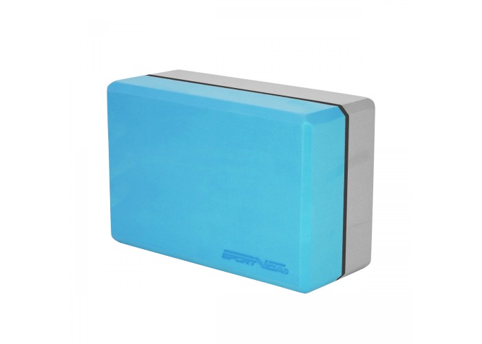 Блок для йоги двоколірний SportVida SV-HK0335 Blue/Grey