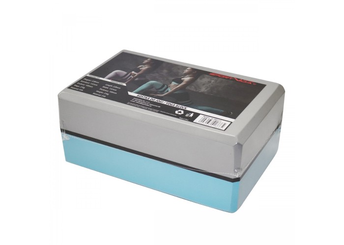 Блок для йоги двоколірний SportVida SV-HK0335 Blue/Grey