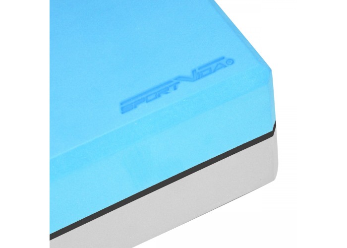 Блок для йоги двоколірний SportVida SV-HK0335 Blue/Grey