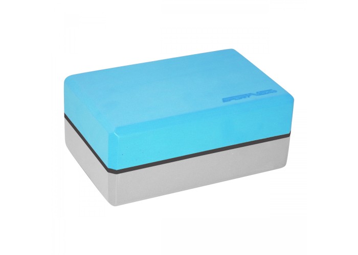 Блок для йоги двоколірний SportVida SV-HK0335 Blue/Grey