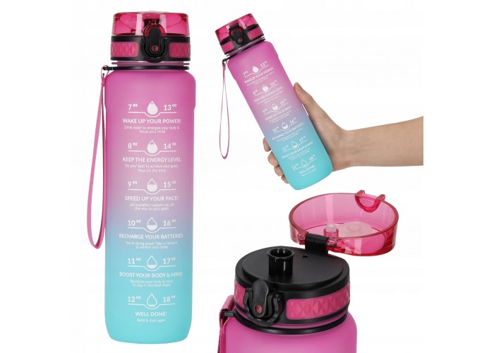 Пляшка для води спортивна 4FIZJO 1000 мл 4FJ0630 Pink/Sky Blue
