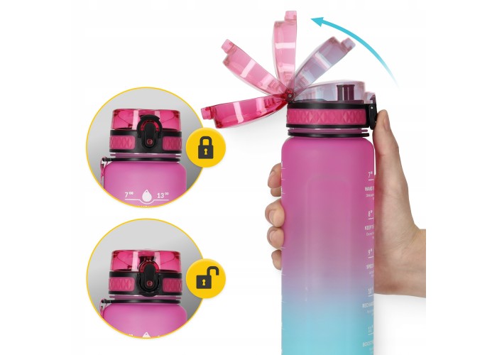 Пляшка для води спортивна 4FIZJO 1000 мл 4FJ0630 Pink/Sky Blue
