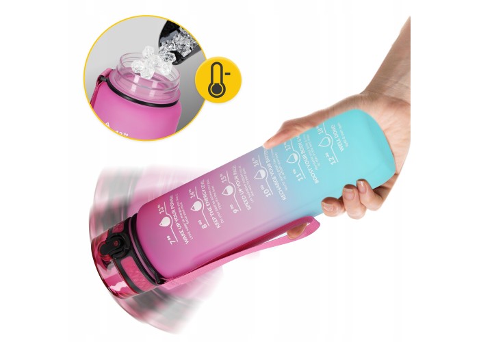 Пляшка для води спортивна 4FIZJO 1000 мл 4FJ0630 Pink/Sky Blue