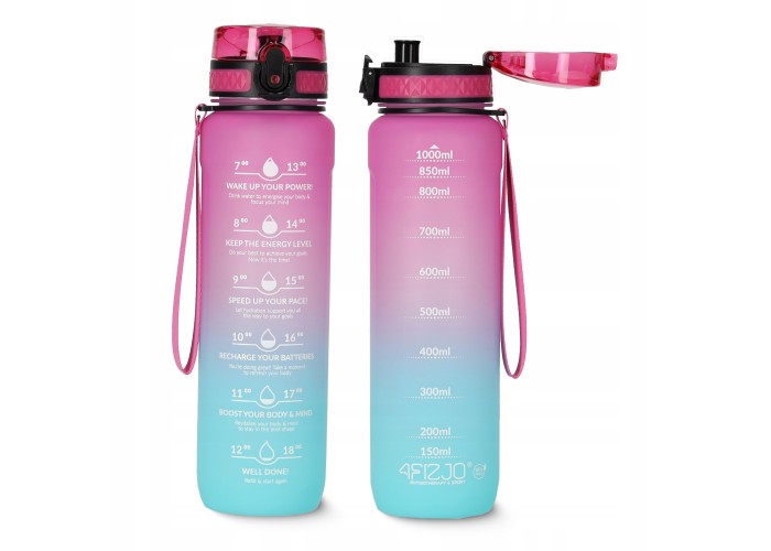 Пляшка для води спортивна 4FIZJO 1000 мл 4FJ0630 Pink/Sky Blue