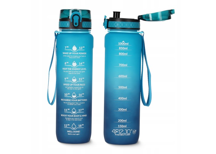 Пляшка для води спортивна 4FIZJO 1000 мл 4FJ0631 Sky Blue/Blue