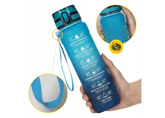 Пляшка для води спортивна 4FIZJO 1000 мл 4FJ0631 Sky Blue/Blue