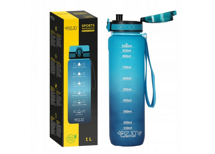 Пляшка для води спортивна 4FIZJO 1000 мл 4FJ0631 Sky Blue/Blue