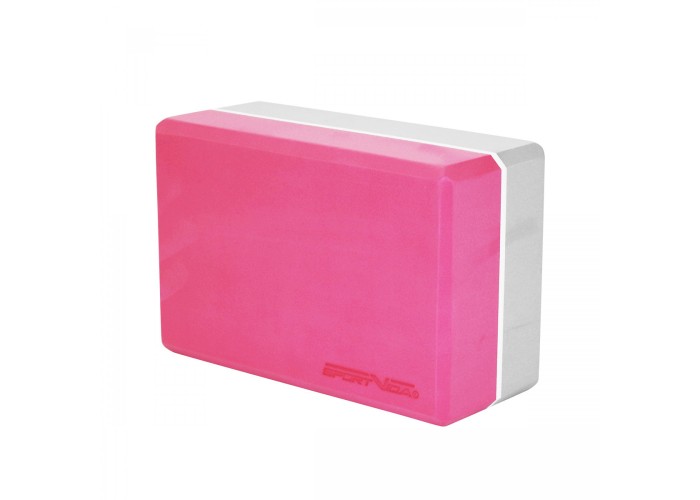 Блок для йоги двоколірний SportVida SV-HK0336 Pink/Grey
