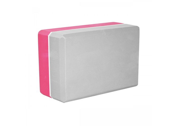 Блок для йоги двоколірний SportVida SV-HK0336 Pink/Grey