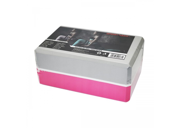 Блок для йоги двоколірний SportVida SV-HK0336 Pink/Grey