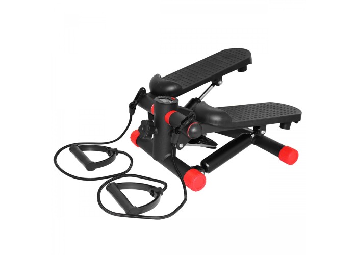 Степпер (міні-степпер) з еспандерами SportVida SV-HK0282 Black/Red