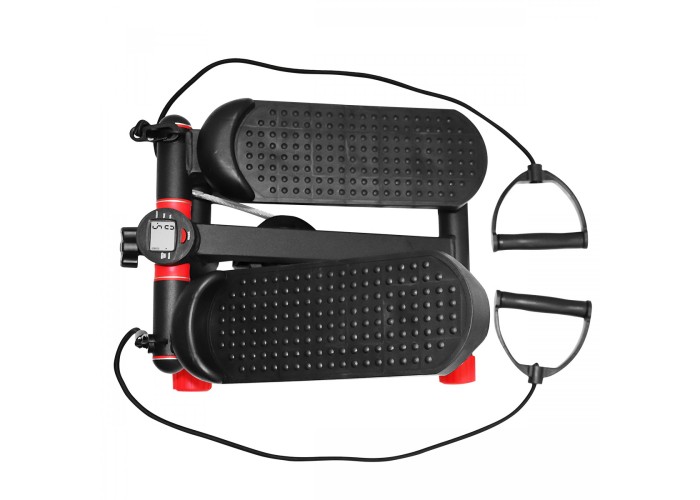 Степпер (міні-степпер) з еспандерами SportVida SV-HK0282 Black/Red