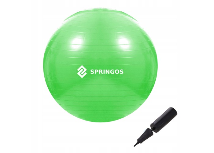 М'яч для фітнесу (фітбол) Springos 65 см Anti-Burst FB0007 Green