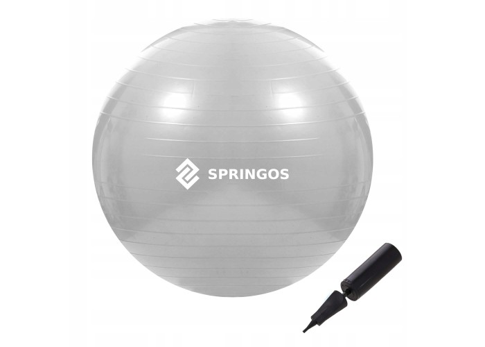 М'яч для фітнесу (фітбол) Springos 75 см Anti-Burst FB0008 Grey