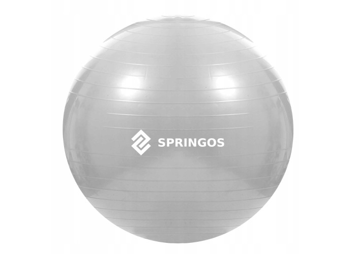 М'яч для фітнесу (фітбол) Springos 75 см Anti-Burst FB0008 Grey