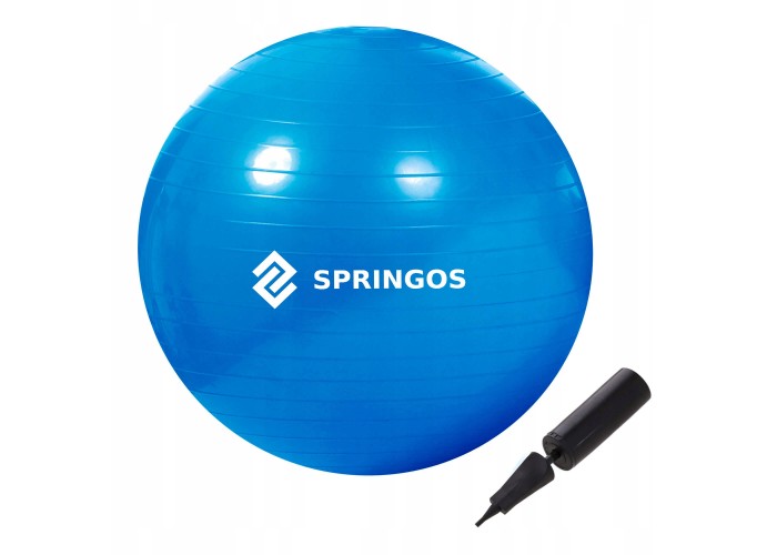 М'яч для фітнесу (фітбол) Springos 85 см Anti-Burst FB0009 Blue
