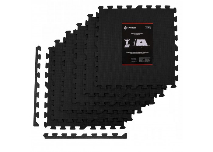 Мат-пазл (ласточкин хвіст) Springos Mat Puzzle EVA 180 x 120 x 1.2 cм FM0003 Black