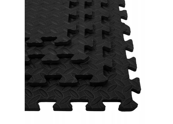 Мат-пазл (ласточкин хвіст) Springos Mat Puzzle EVA 120 x 120 x 1.2 cм FM0004 Black