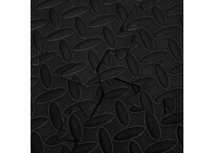 Мат-пазл (ласточкин хвіст) Springos Mat Puzzle EVA 120 x 120 x 1.2 cм FM0004 Black